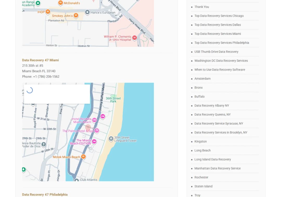 Screenshot of Data Recovery 47 (copyright footer states: a SalvageData Recovery company) page