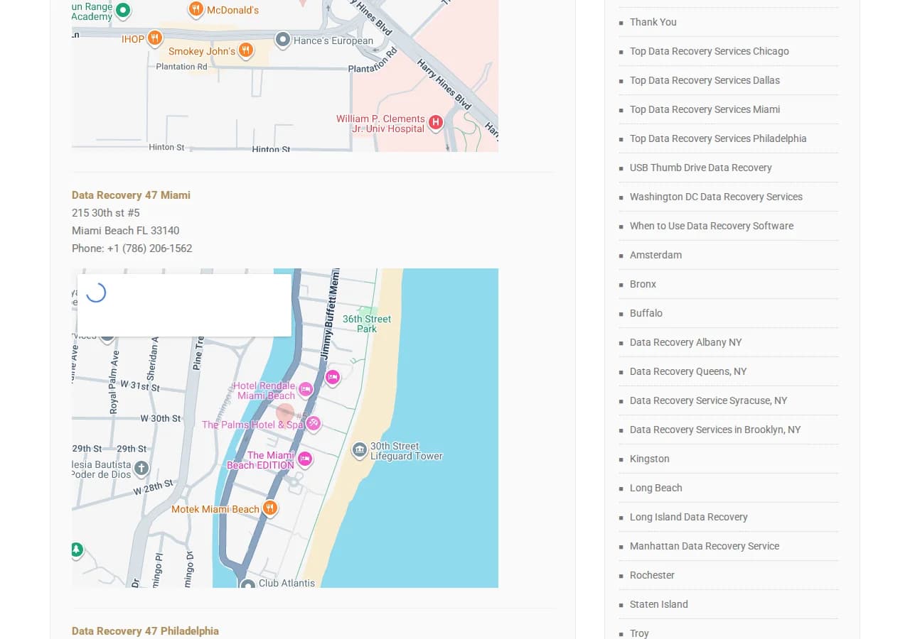 Screenshot: Data Recovery 47 (copyright footer states: a SalvageData Recovery company)