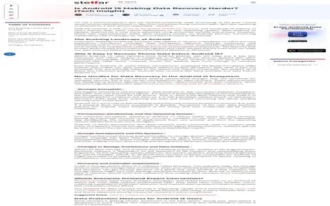 Screenshot of Stellar page: Does Android phone recovery require a cleanroom?