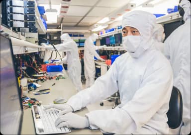 Clean-room suits shown on DriveSavers site