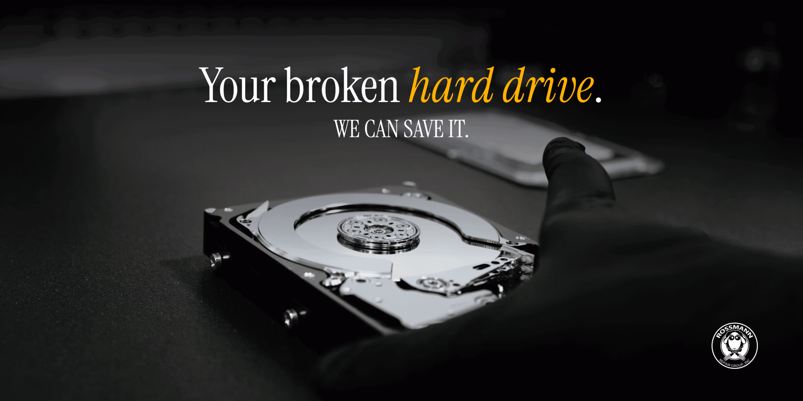 Professional hard drive recovery clean bench with head swap tools in Austin lab