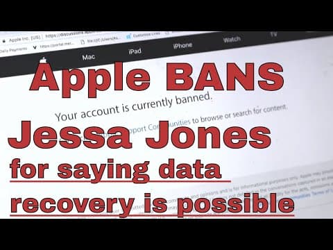 Jessa Jones Corrects Apple on Data Recovery and Gets Banned