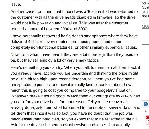 Screenshot of Secure Data Recovery evidence for finding COMPLAINT-004
