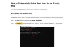 Screenshot of AOMEI website showing the claim: "#1: Run Disk Check to Repair Errors... Type chkdsk C: /r com..."