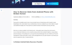 Screenshot of EaseUS website showing the claim: "Physical damage like cracked and broken screens, water damag..."