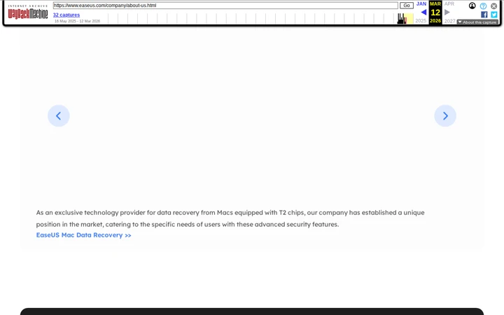 Screenshot of EaseUS website showing the claim: "As an exclusive technology provider for data recovery from M..."