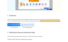 Screenshot of EaseUS website showing the claim: "Install EaseUS Data Recovery Wizard to unlock a BitLocker dr..."
