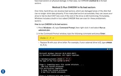 Screenshot of Secure Data Recovery website showing the claim: "In the Command Prompt window, type the following command and..."