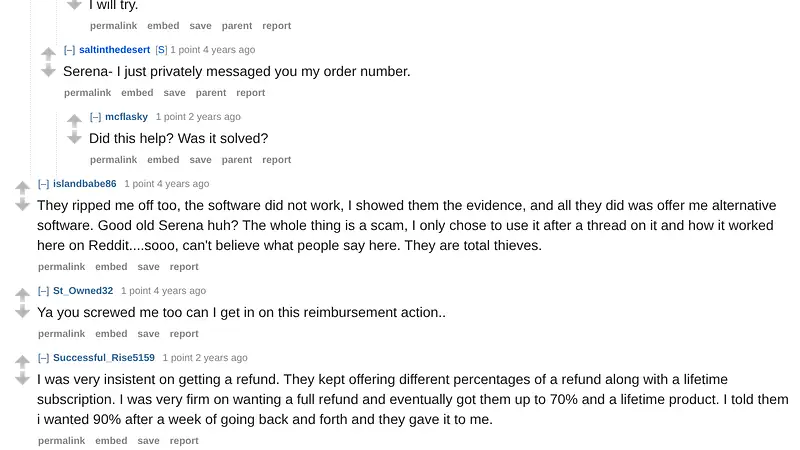 Screenshot of u/islandbabe86's r/datarecovery comment stating she chose the software after a Reddit thread about it