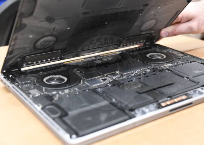 view of a mac laptop repair process completed by rossmann repair group