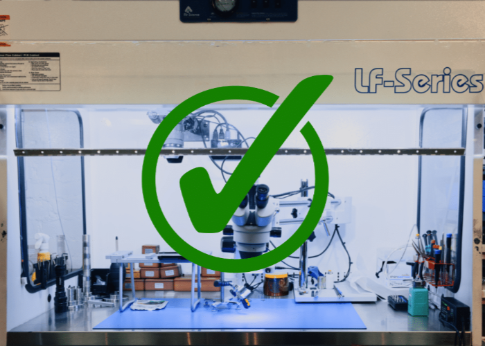 green check - the correct clean room setup